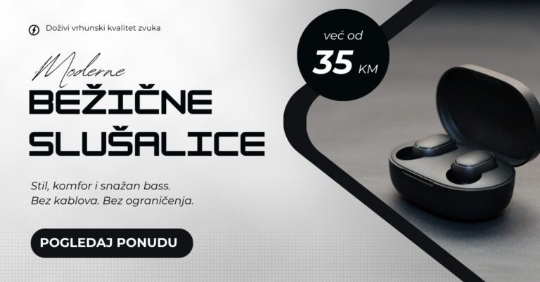 Bežične bluetooth slušalice ergonomskog dizajna sa snažnim basom, dostupne već od 35 KM – Čehajjić.