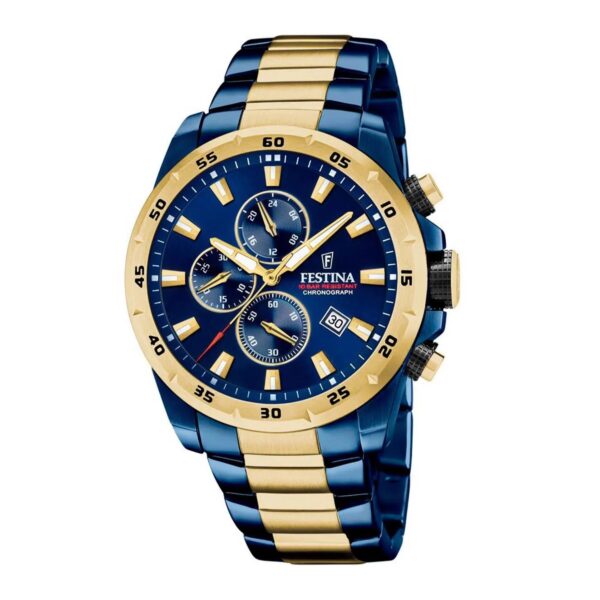 Festina Chrono Sport F20564/1 plavo-zlatno kućište brojčanik metalna narukvica muški sat