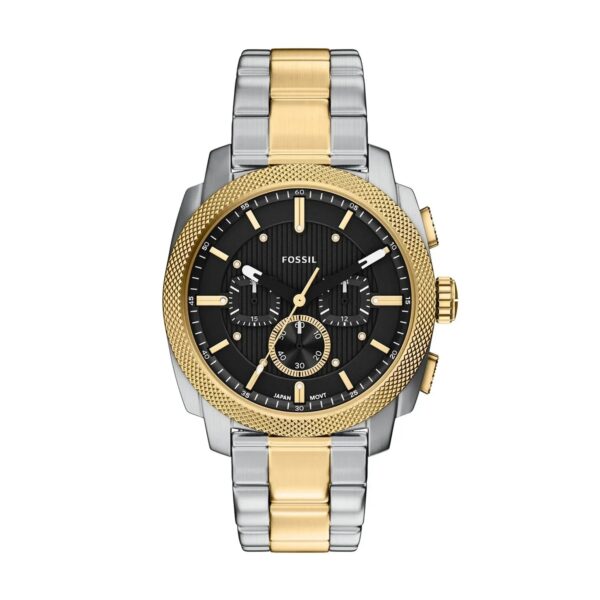 Fossil Machine FS6159 dvobojno kućište crni brojčanik hronograf metalna narukvica muški sat