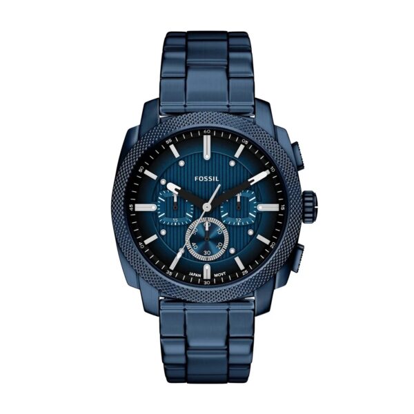 Fossil Machine FS6167 plavo kućište plavi brojčanik hronograf metalna narukvica muški sat