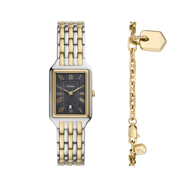 Fossil Carraway Set ES5376 dvobojni srebreno-zlatni sat i narukvica ženski set